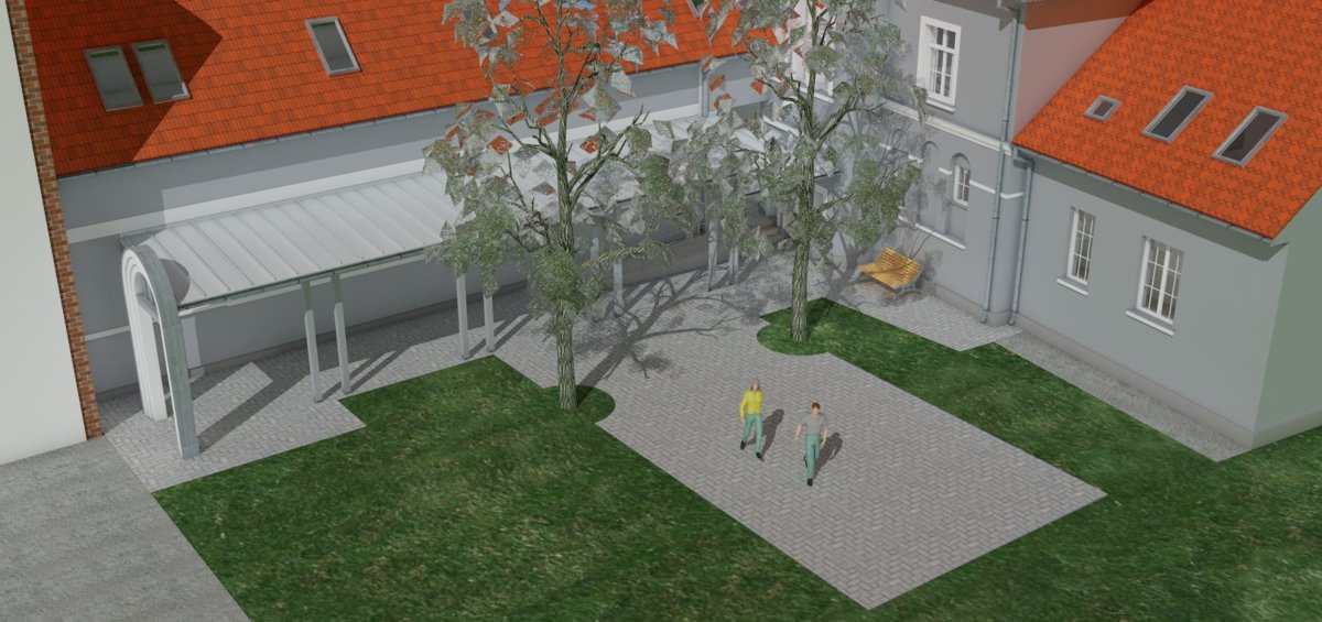 Sikeres pályázat: vissza nem térítendő támogatás a Német Közösségi Ház udvarának térkövezéséhez
