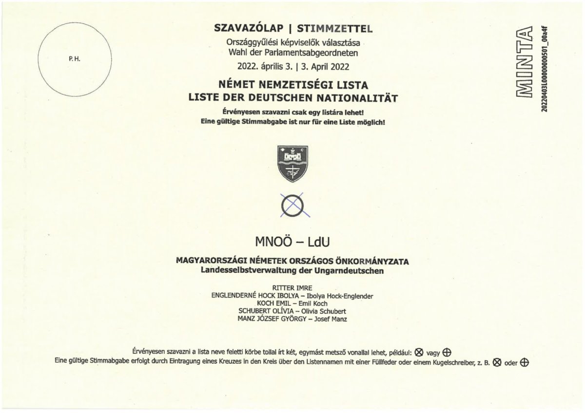 Így szavazz a német nemzetiségi listára 2022. április 3-án!